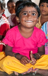 Children at a government-supported child-care center in the village of Rajballaram, near Hyderabad.